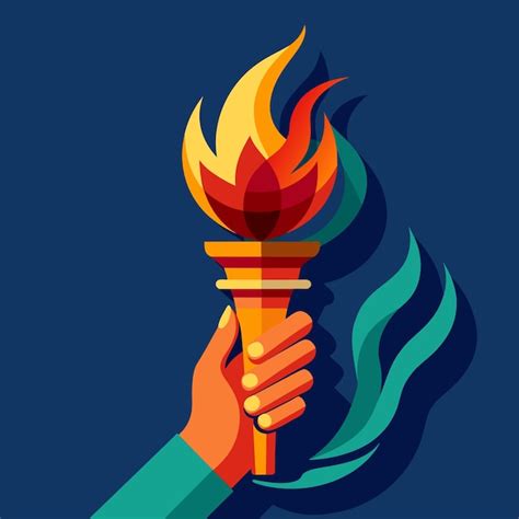 Premium Vector Hand Holding Flaming Torch Vector Illustration