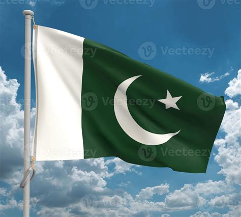 Pakistan flag country waving blue sky background wallpaper sign symbol ...