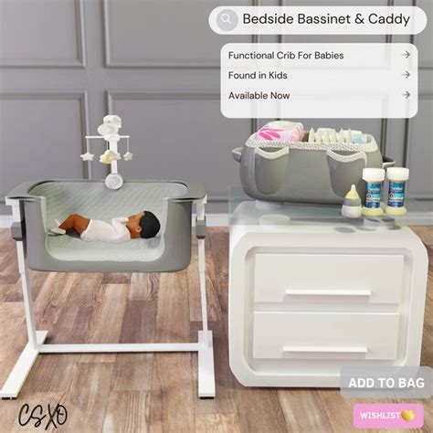 Updated Bedside Bassinet Caddy CeceSims Xo Sims Baby Sims 4