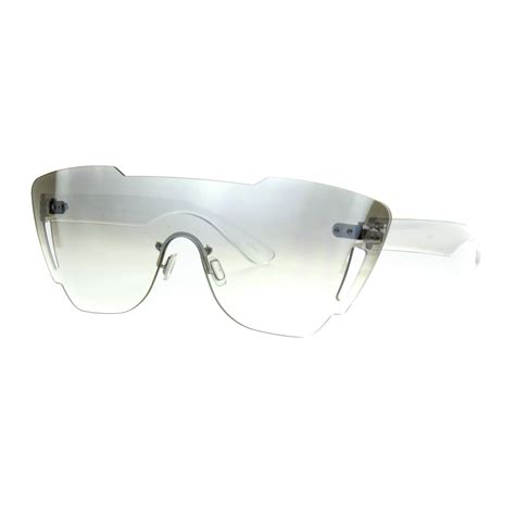 Sa106 Oversize Shield Robotic Futurism Cyber Punk Plastic Sunglasses