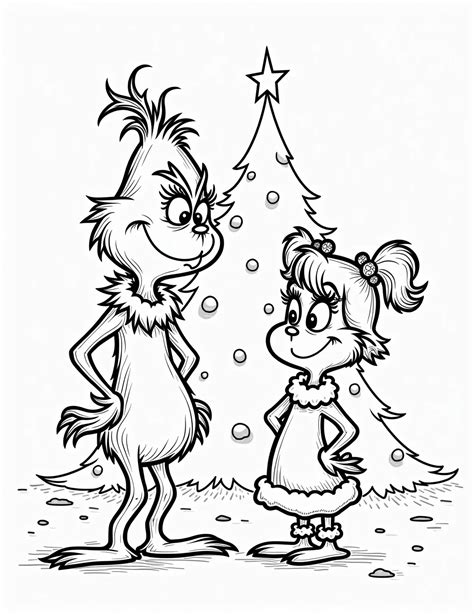 Grinch And Cindy Lou Who S Unexpected Meeting Coloring Page Color Lol