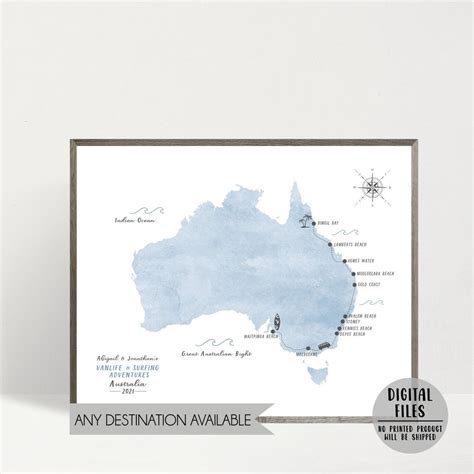 Personalized Australia Road Trip Map-australia Travel Map - Etsy