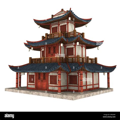 Pagoda Tower Isolated Stock Photo - Alamy