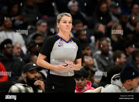 Nba Referee Jenna Schroeder 84 During The First Half Of An Nba