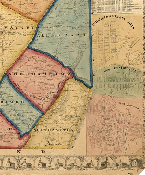 Map of Somerset County Pennsylvania PA 1860. Vintage - Etsy