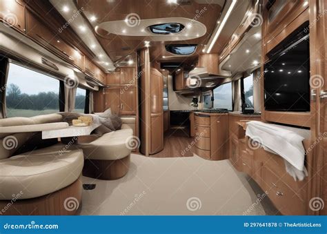 Luxury Interior Design of Modern Motorhome Stock Illustration ...