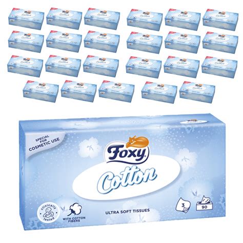 Chusteczki Higieniczne Bezzapachowe Foxy Cotton Ultra 3 Warst 90 Szt