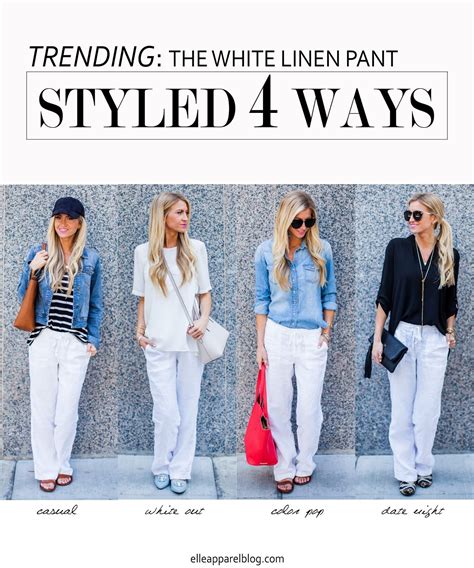 The Top Trend Series Four Ways To Style White Linen Pants Linen Pants