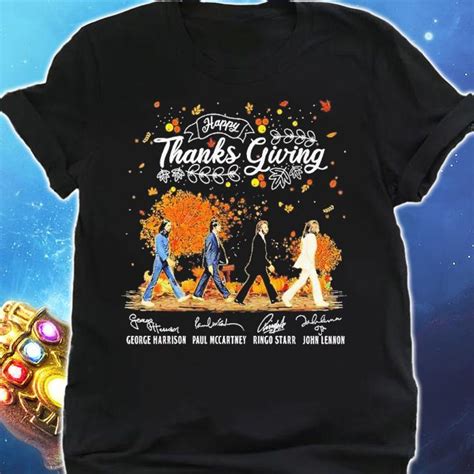 Happy Thanksgiving Abbey Road Signatures Shirt T Shirt