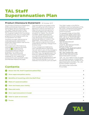 Fillable Online TAL Staff Superannuation Plan Fax Email Print PdfFiller