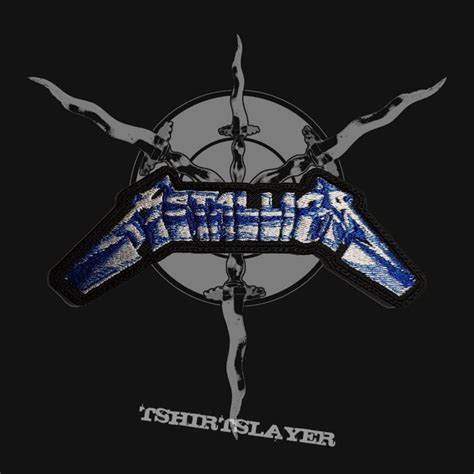 Metallica - Blue & White Logo [Shape, Embroidered] | TShirtSlayer ...