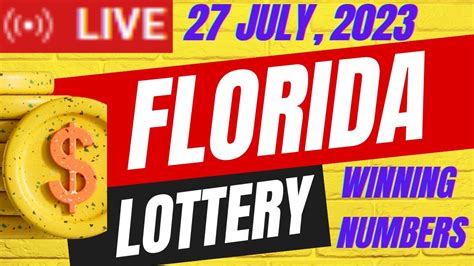 Florida Evening Lottery Results July 27 2023 Pick 2 Pick 3 Pick