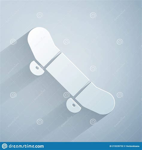 Papel Cortar Skateboard Truco Icono Aislado Sobre Fondo Gris Deporte