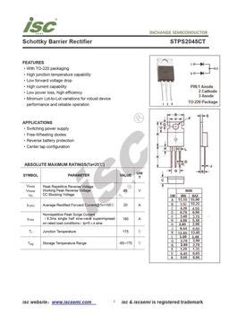 Stps2045ct PDF Datasheet ALL TRANSISTORS DATASHEET POWER MOSFET IGBT