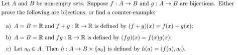 Solved Let A And B Be Non Empty Sets Suppose Fa→b And