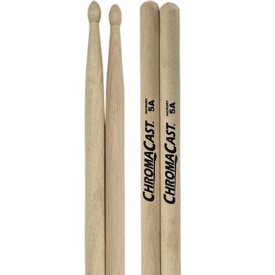 Chromacast 5a Usa Made Hickory Drumsticks Pair - Wood Tipped - Drum ...