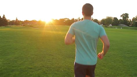 Morning Run In Park Guy Runs On Evening Stock Footage Sbv 311783256