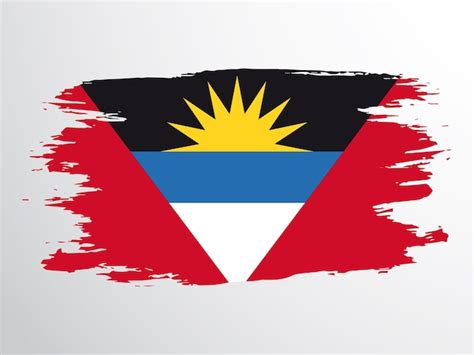 Bandera De Antigua Y Barbuda Pintada A Pincel Vector Premium