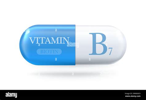 Vitamin B7 Icon Biotin B Vitamin Complex Drop Pill Capsule Vector 3d