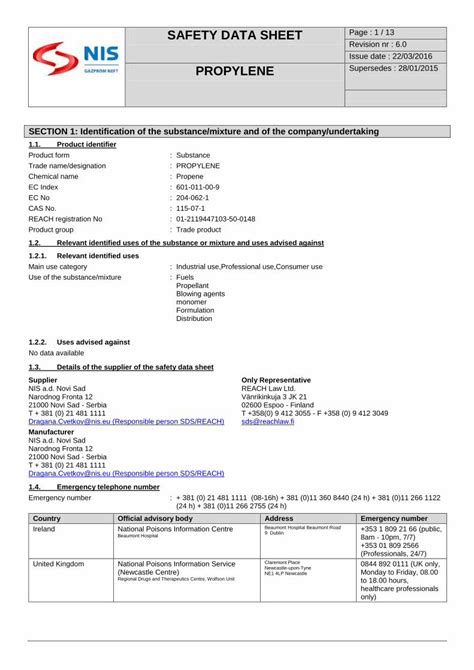 Pdf Safety Data Sheet Propylene Dokumen Tips