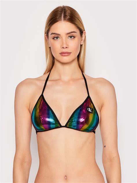 Calvin Klein Swimwear Góra od bikini Triangle Rp Print KW0KW01840