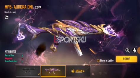 Bocoran Skin Mp Aurora Oni Free Fire Ff Esportsku