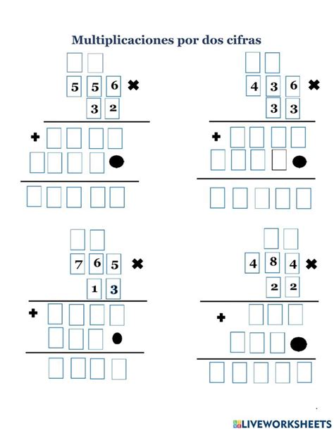 Multiplicaciones Por Cifras Online Worksheet