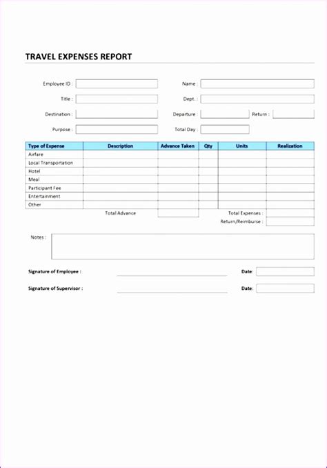 12 Travel Expense form Template Excel - Excel Templates - Excel Templates