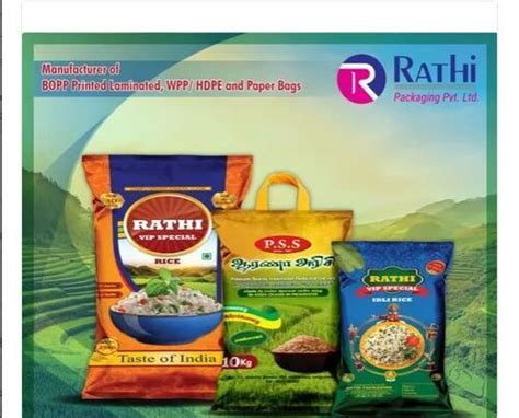 Bopp Laminated Rice Packaging Bags With Storage Capacity 10 Kg At Best