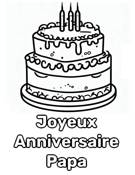 Coloriage Dessin Gratuit de Joyeux Anniversaire Papa télécharger et