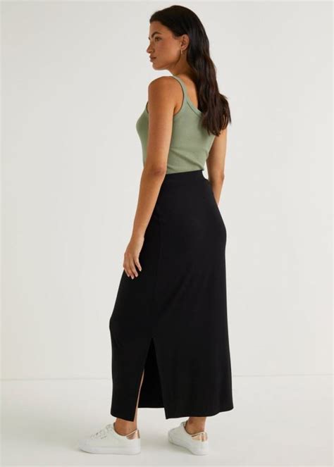 Black Jersey Maxi Skirt