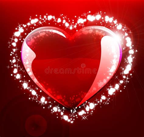 Glowing Heart On Red Background Stock Vector Illustration Of Illumination Holiday 50951696