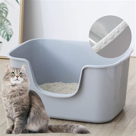 Smart Paws Cat Litter Box With High Sidesextra Large Litter Box Grey