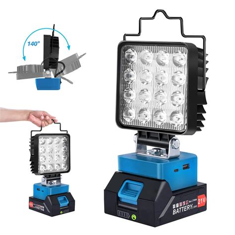 Luz Led De Trabajo Inal Mbrica Para Makita Iluminaci N Nocturna De