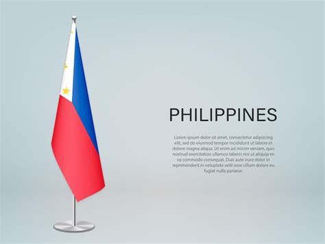 Premium Vector Philippines Hanging Flag On Stand Template