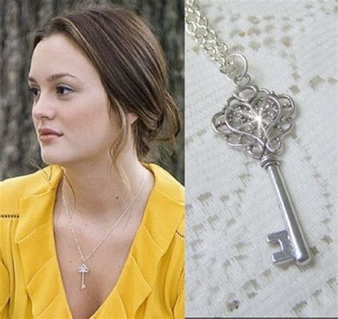 Key Necklace Celebrity Inspired Diamond Look Heart Key Rhinestone