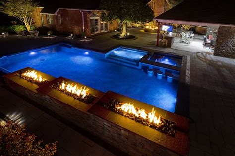 Custom Pool Firepit Custom Pools Long Island