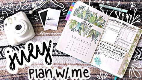 PLAN WITH ME July 2017 Bullet Journal June Flip Through YouTube