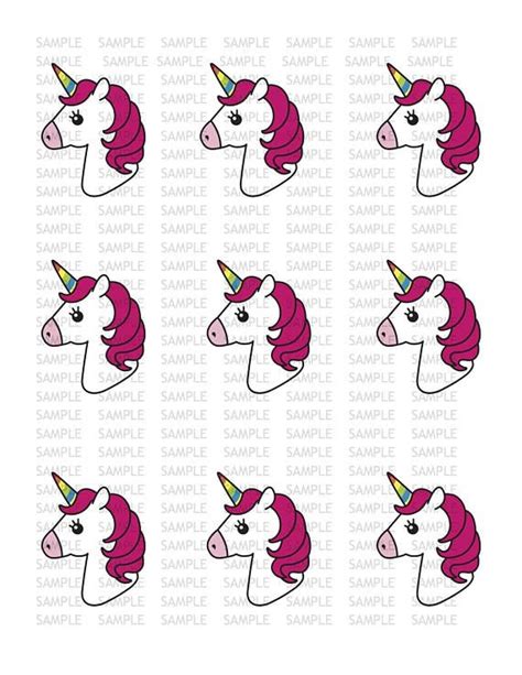 Unicorn Edible Image Icing Sheet Cupcake And Cookie Toppers Custom