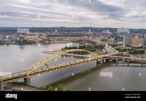 Fort Pitt Bridge In Pittsburgh Pennsylvania Monongahela River And