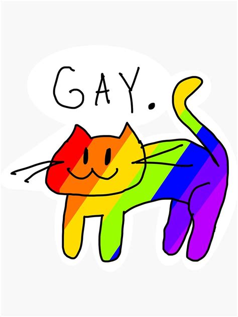 Gay Pride Cat Sticker For Sale By Bl00dys0up Redbubble