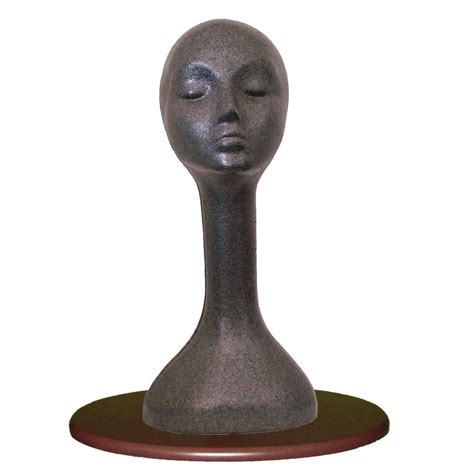 Long Neck Female Head Styrofoam Graphite And Tabletop Center Support Mannequin