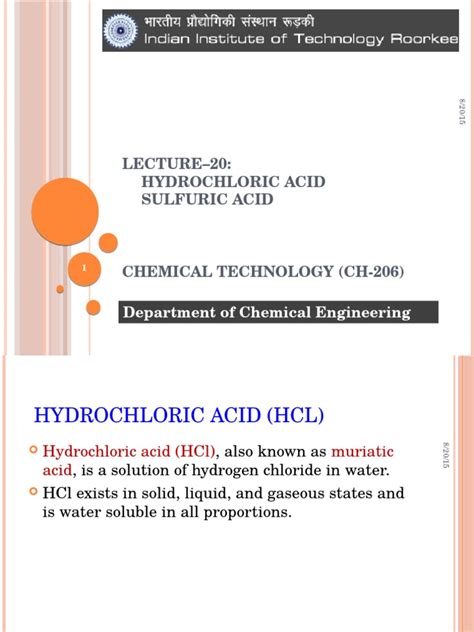 Lecture 20 HCl H2SO4 | Hydrochloric Acid | Sulfuric Acid