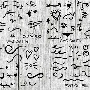 Swirls Hearts Arrows Squiggle Lines Swishes Swashes SVG File Etsy