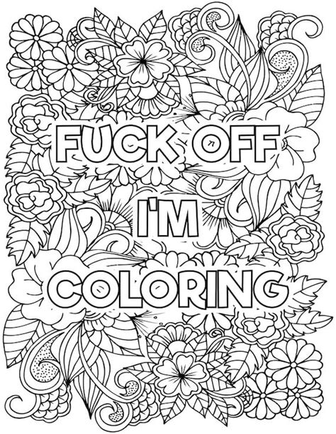 5 Adult Swear Words Coloring Book Pages Etsy Swear Word Coloring