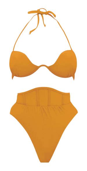 Andrea Iyamah Gura Corset Paneled Bikini Bottom Yellow S