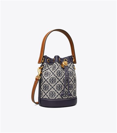 Mini T Monogram Bucket Bag Womens Designer Crossbody Bags Tory Burch