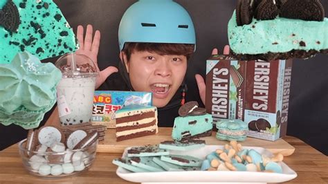 Sub Asmr민초단모여라~ 민트초코디저트 먹방 Mint Chocolate Dessert Mukbang