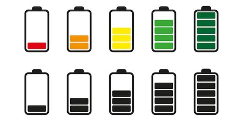 Indicador De N Vel De Bateria Conjunto De Cones De Bateria Em Um