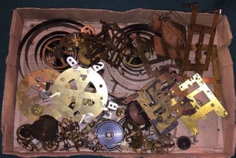 Antique Vintage Clock Parts Movement Steampunk Junk Drawer Lot Art